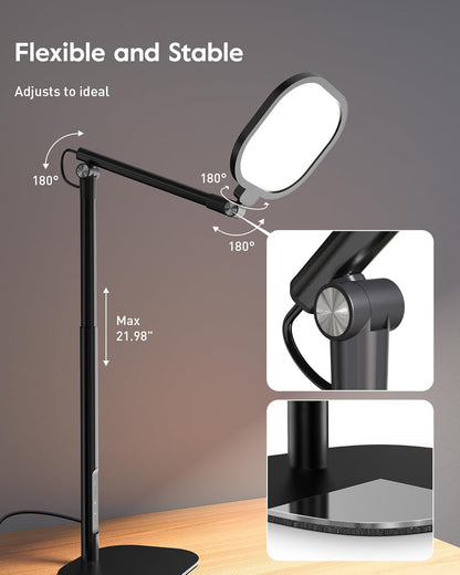Tall LED Desk Lamps Home Office, Edge-Lit Eye-Care, 50 Light Modes