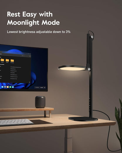 Tall LED Desk Lamps Home Office, Edge-Lit Eye-Care, 50 Light Modes