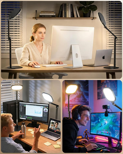 Tall LED Desk Lamps Home Office, Edge-Lit Eye-Care, 50 Light Modes