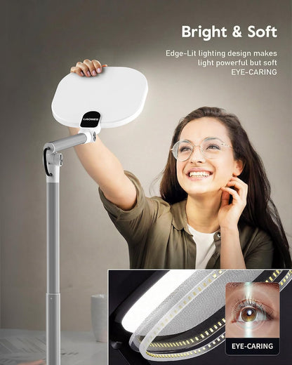 Tall LED Desk Lamps Home Office, Edge-Lit Eye-Care, 50 Light Modes