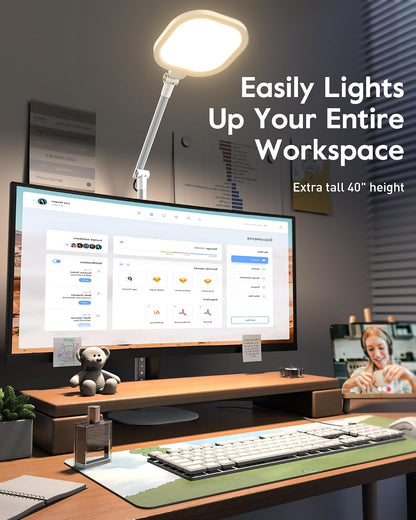 Tall LED Desk Lamps Home Office, Edge-Lit Eye-Care, 50 Light Modes