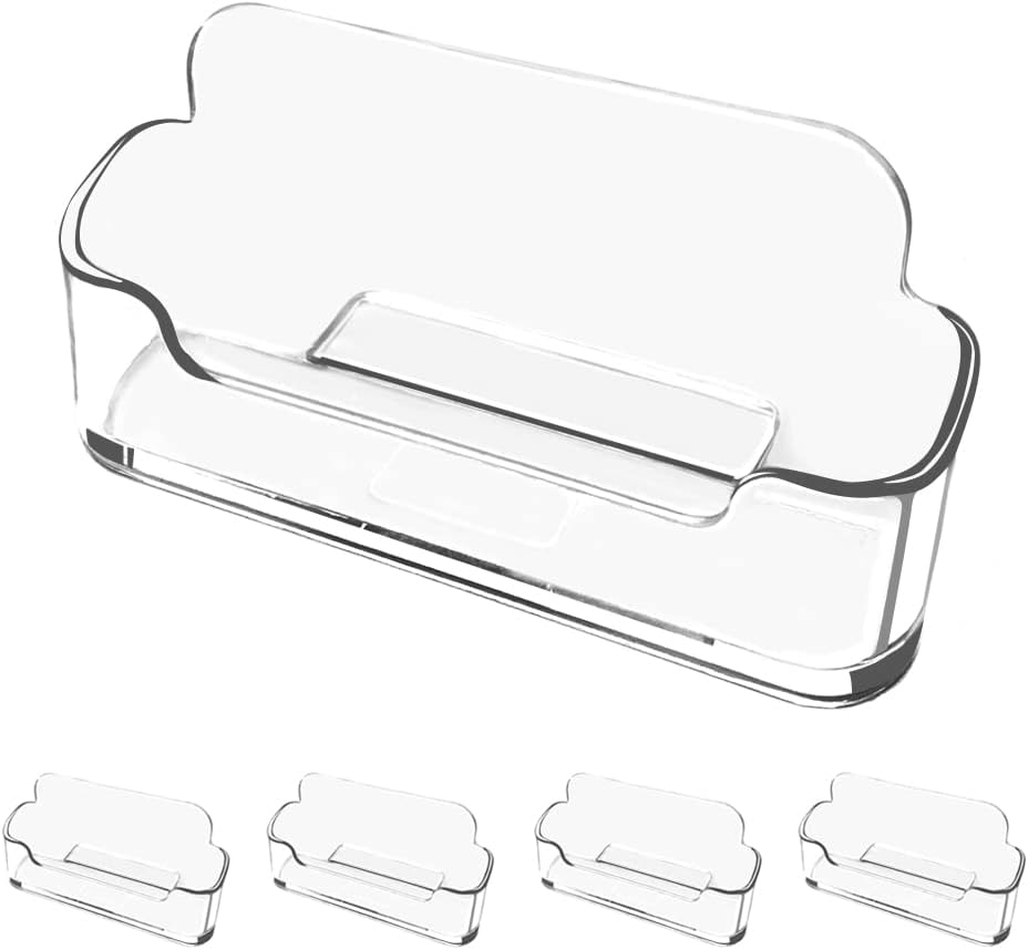 Business Card Holder for Desk - 12 Pack Acrylic Business Card Holder , Fits 30-50 Business Cards Display Business Card Stand Desktop Business Card Holders for Exhibition