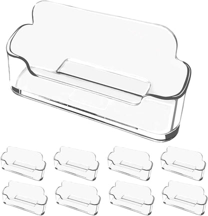 Business Card Holder for Desk - 12 Pack Acrylic Business Card Holder , Fits 30-50 Business Cards Display Business Card Stand Desktop Business Card Holders for Exhibition