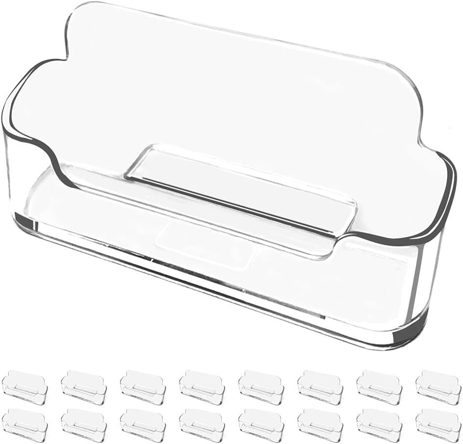 Business Card Holder for Desk - 12 Pack Acrylic Business Card Holder , Fits 30-50 Business Cards Display Business Card Stand Desktop Business Card Holders for Exhibition