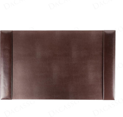 Bonded Leather Desk Pad with Side Rails - Luxury Leather Desk Blotter for Writing (30 x 18, Brown)
