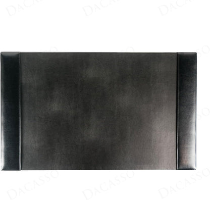 Bonded Leather Desk Pad with Side Rails - Luxury Leather Desk Blotter for Writing (30 x 18, Brown)