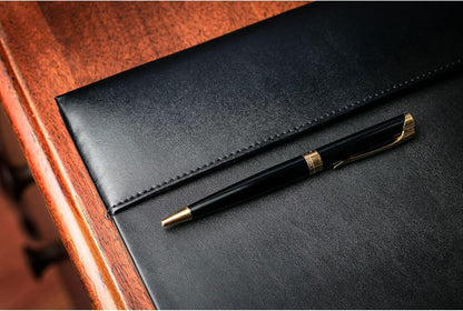 Bonded Leather Desk Pad with Side Rails - Luxury Leather Desk Blotter for Writing (30 x 18, Brown)