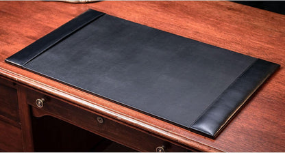 Bonded Leather Desk Pad with Side Rails - Luxury Leather Desk Blotter for Writing (30 x 18, Brown)