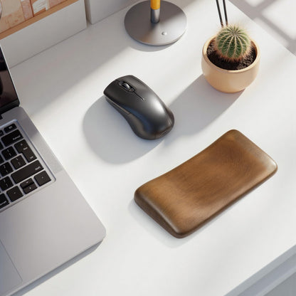 Mouse Wrist Rest for One-Hand Gaming Keypad, Ergonomic Walnut Rest