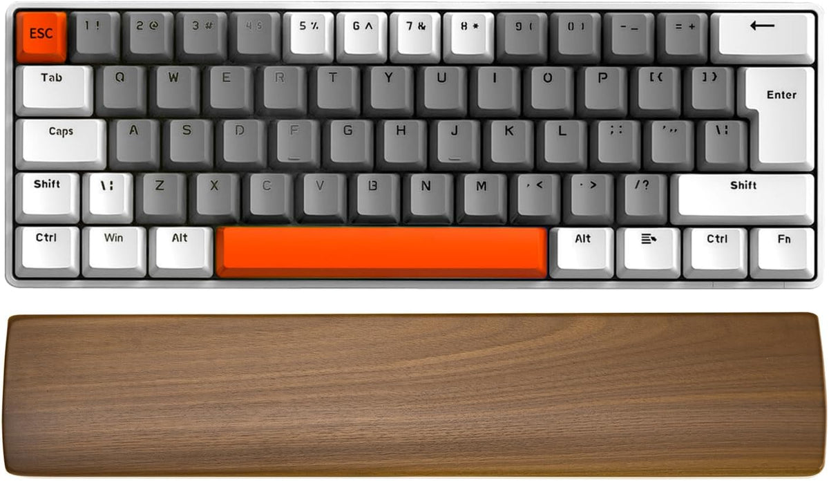 Mouse Wrist Rest for One-Hand Gaming Keypad, Ergonomic Walnut Rest