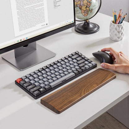 Mouse Wrist Rest for One-Hand Gaming Keypad, Ergonomic Walnut Rest
