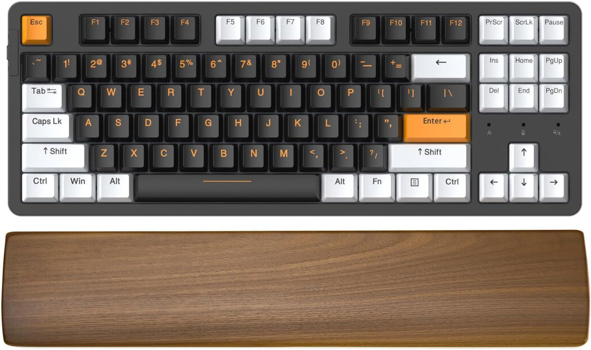 Mouse Wrist Rest for One-Hand Gaming Keypad, Ergonomic Walnut Rest