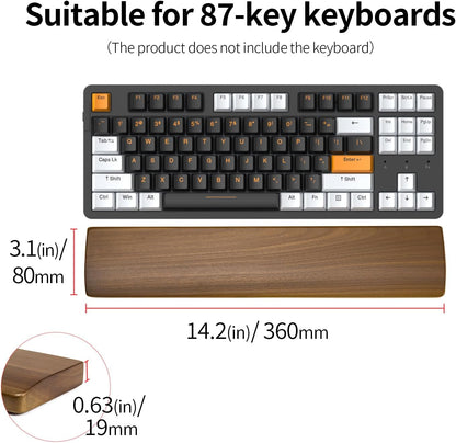 Mouse Wrist Rest for One-Hand Gaming Keypad, Ergonomic Walnut Rest