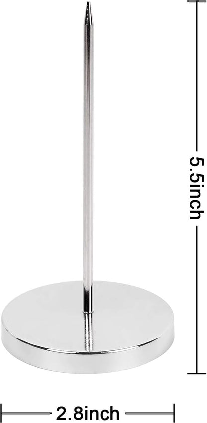 2PCS Bill Fork, Rod Paper Holder Spike, Stainless Steel Check Bill Spike