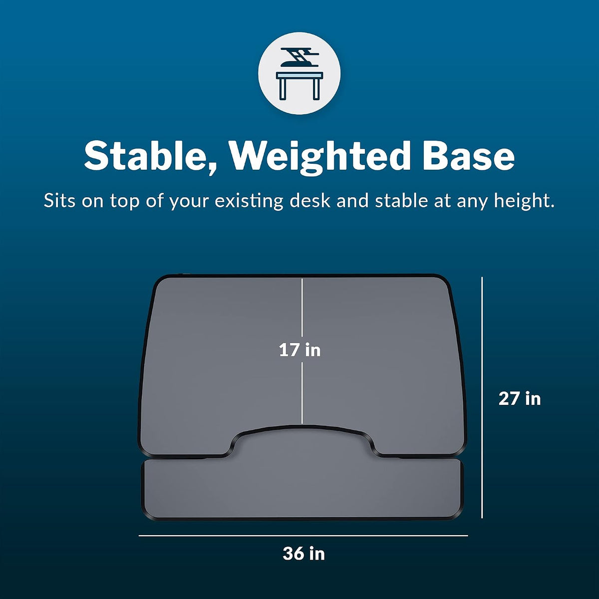 VariDesk Essential 36 - Two-Tier Standing Desk Converter for Monitor & Accessories - Height Adjustable Sit Stand Desk - Fully Assembled Monitor Riser for Home Office - 36" Wide, Black