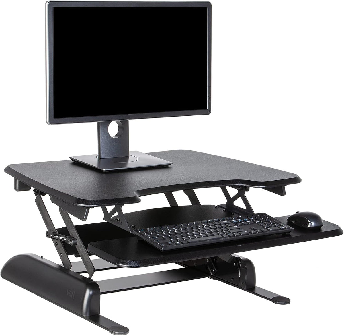 VariDesk Essential 36 - Two-Tier Standing Desk Converter for Monitor & Accessories - Height Adjustable Sit Stand Desk - Fully Assembled Monitor Riser for Home Office - 36" Wide, Black