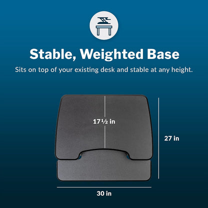 VariDesk Essential 36 - Two-Tier Standing Desk Converter for Monitor & Accessories - Height Adjustable Sit Stand Desk - Fully Assembled Monitor Riser for Home Office - 36" Wide, Black