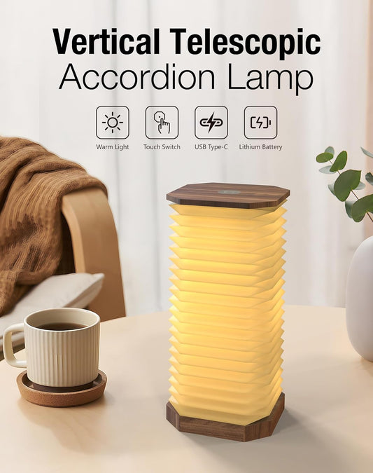 Vertical Accordion Bedside Table Lamp,Japanese Gifts Paper Lights
