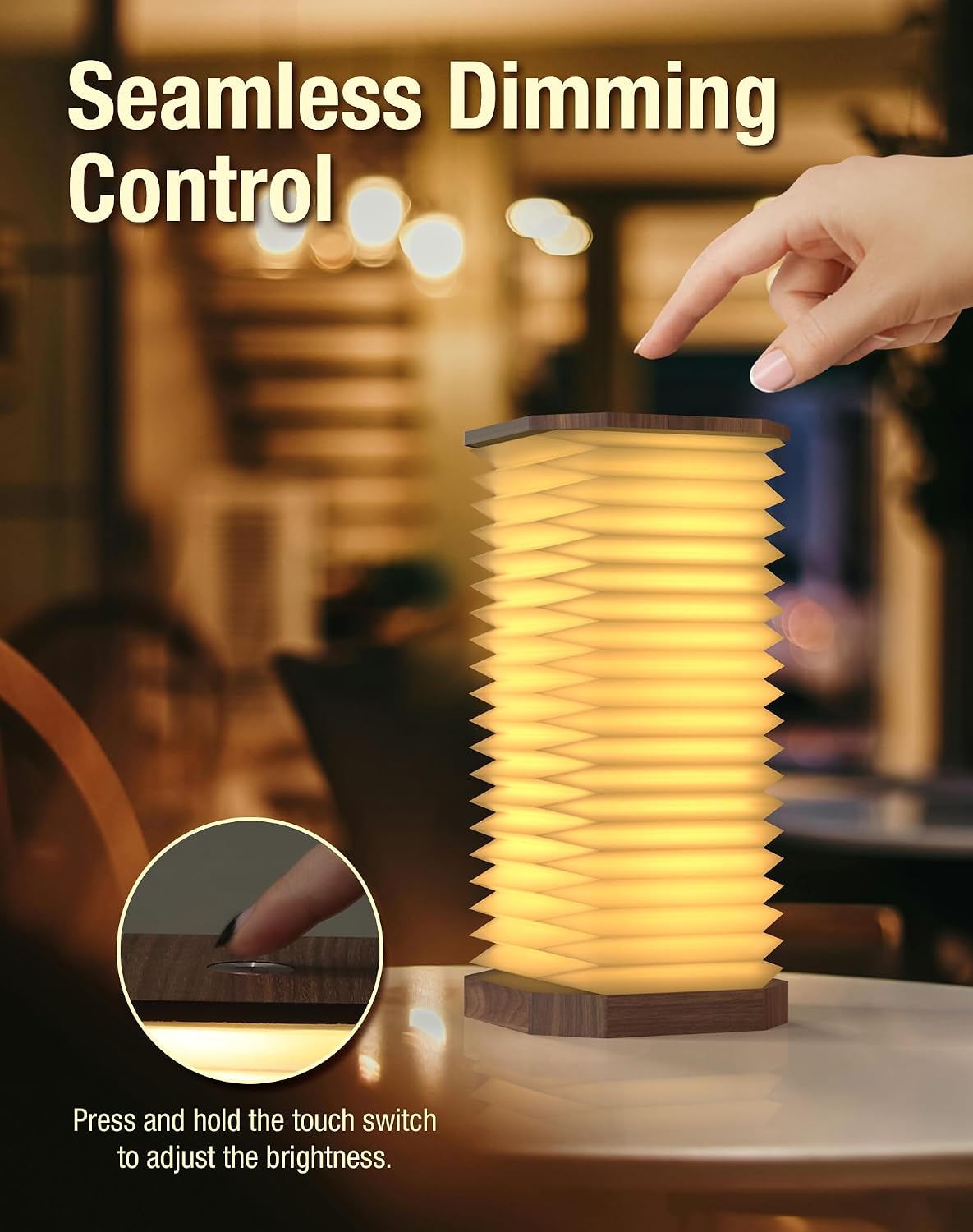 Vertical Accordion Bedside Table Lamp,Japanese Gifts Paper Lights
