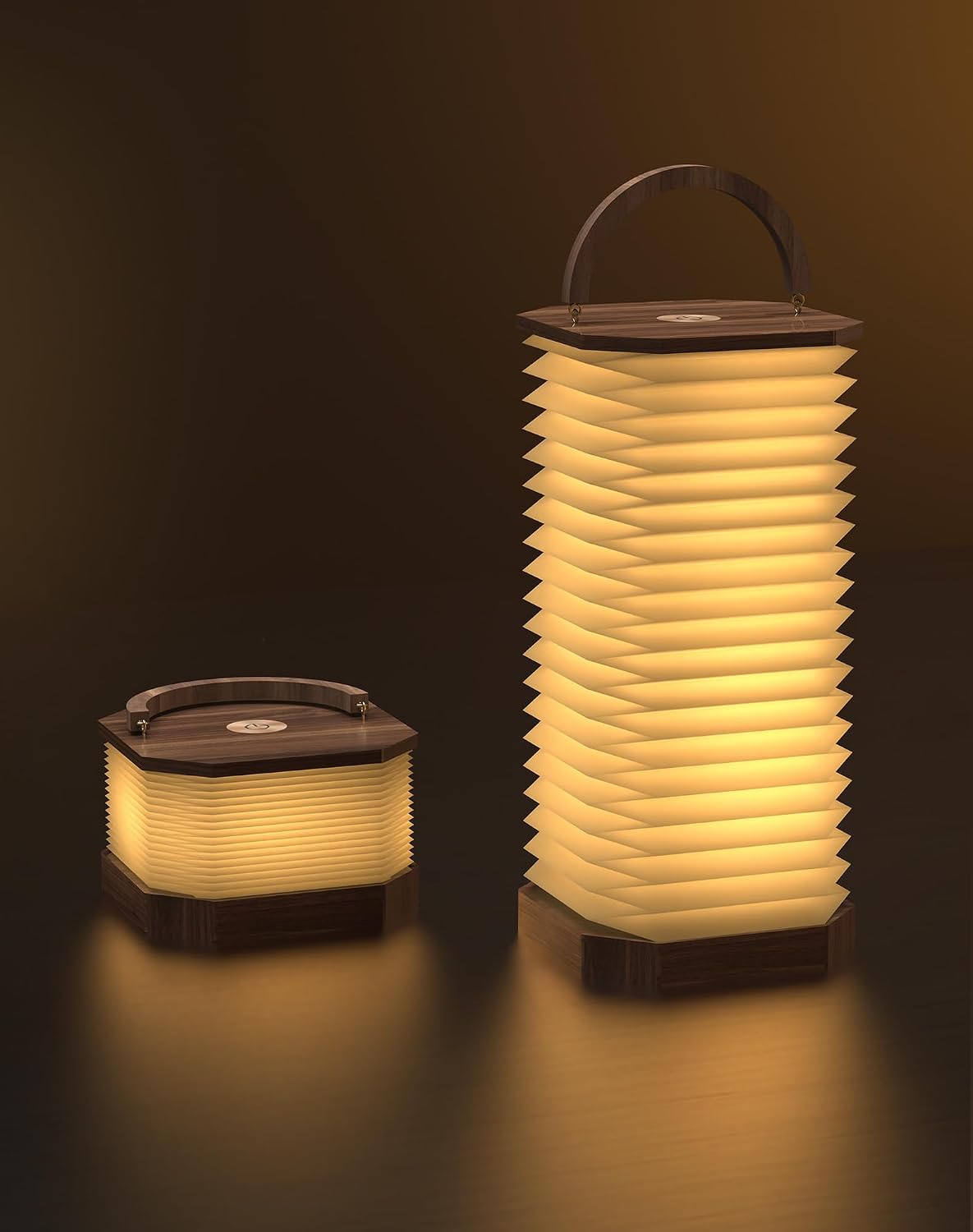 Vertical Accordion Bedside Table Lamp,Japanese Gifts Paper Lights