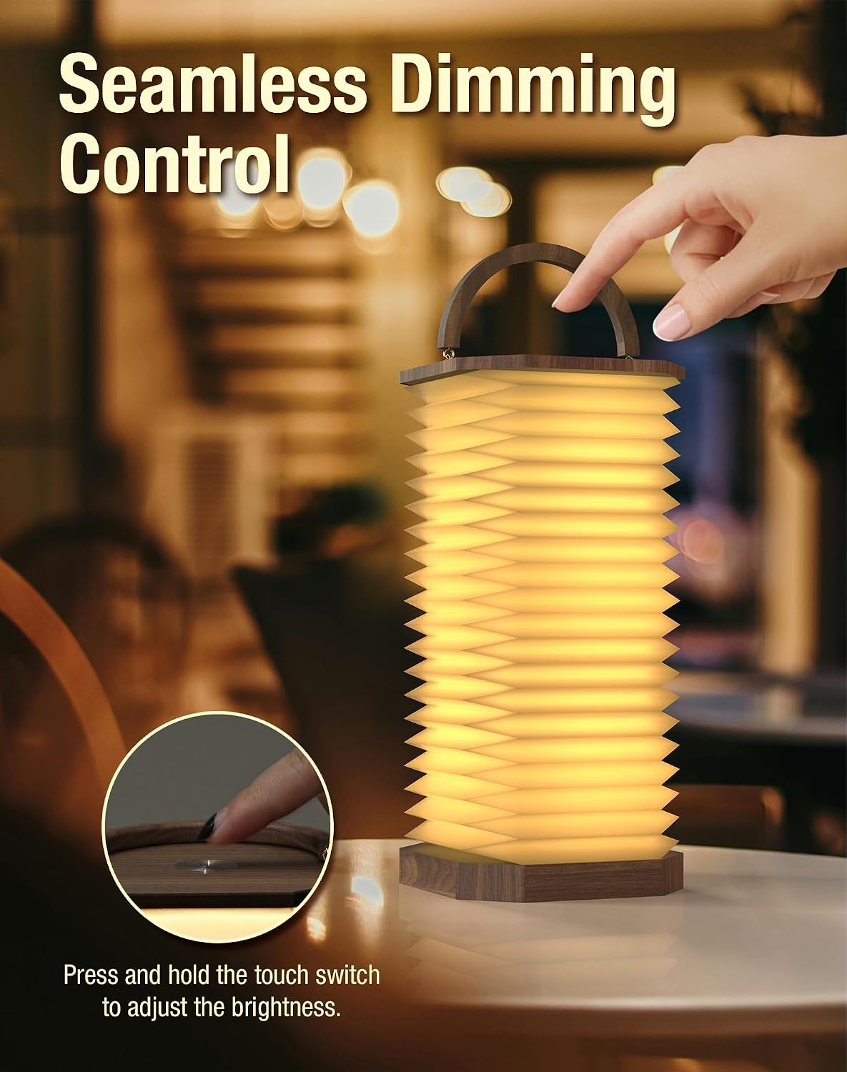 Vertical Accordion Bedside Table Lamp,Japanese Gifts Paper Lights