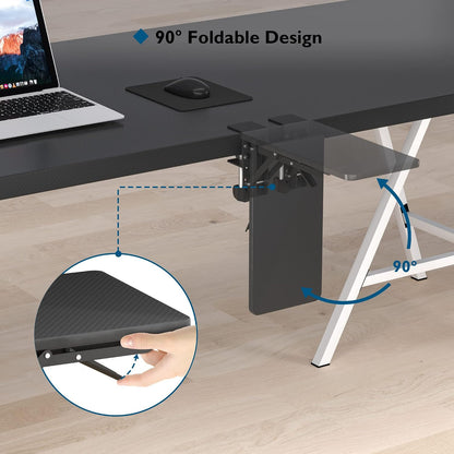 Desk Extender Tray, 11.8 x 5.9 Inch, Black Carbon Fiber