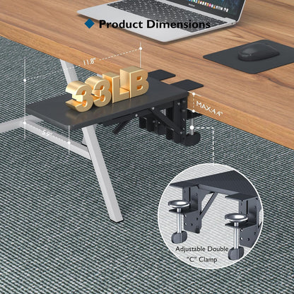 Desk Extender Tray, 11.8 x 5.9 Inch, Black Carbon Fiber