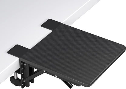 Desk Extender Tray, 11.8 x 5.9 Inch, Black Carbon Fiber
