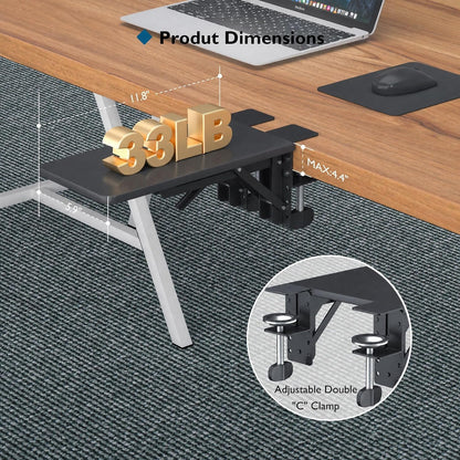 Desk Extender Tray, 11.8 x 5.9 Inch, Black Carbon Fiber
