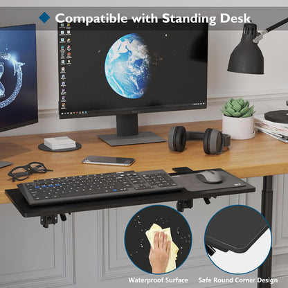 Desk Extender Tray, 11.8 x 5.9 Inch, Black Carbon Fiber