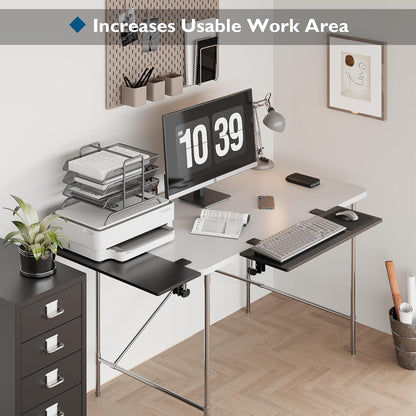 Desk Extender Tray, 11.8 x 5.9 Inch, Black Carbon Fiber