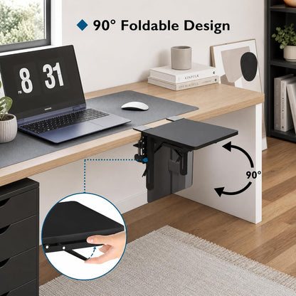 Desk Extender Tray, 11.8 x 5.9 Inch, Black Carbon Fiber