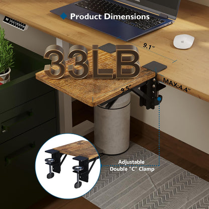 Desk Extender Tray, 11.8 x 5.9 Inch, Black Carbon Fiber