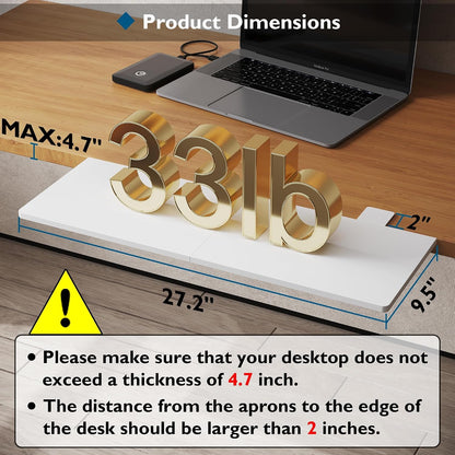Desk Extender Tray, 11.8 x 5.9 Inch, Black Carbon Fiber