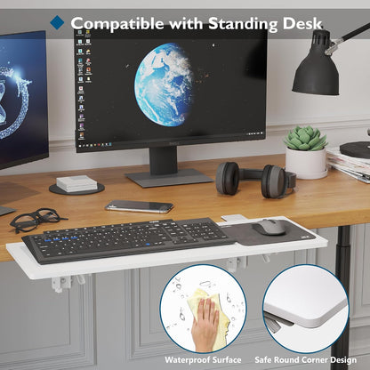 Desk Extender Tray, 11.8 x 5.9 Inch, Black Carbon Fiber