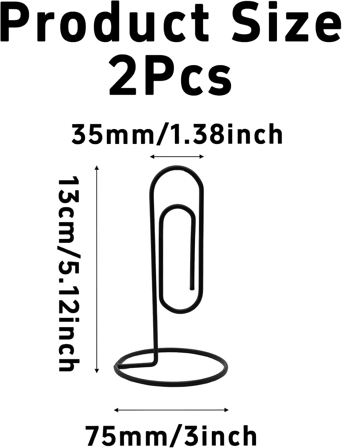 2PCS Desk Paper Clip Memo Holder Stand, Office Note Organizer, Table Card Photo Stand, Desktop Accessory for Letter, Bill, Document Storage, Message Display, Home and Office Use Black