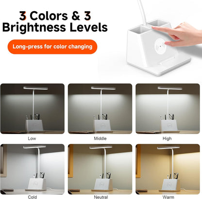 AXX Cute Small Desk Lamp with Fast Wireless Charger for College Dorm Room