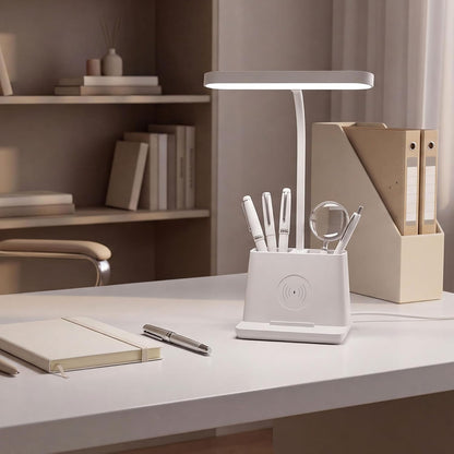 AXX Cute Small Desk Lamp with Fast Wireless Charger for College Dorm Room