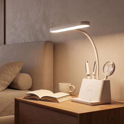 AXX Cute Small Desk Lamp with Fast Wireless Charger for College Dorm Room