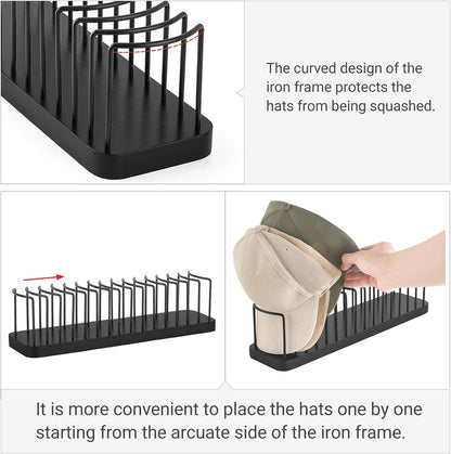 Hat Organizer for Baseball Caps, Hat Holder Storage for Closet, Gold