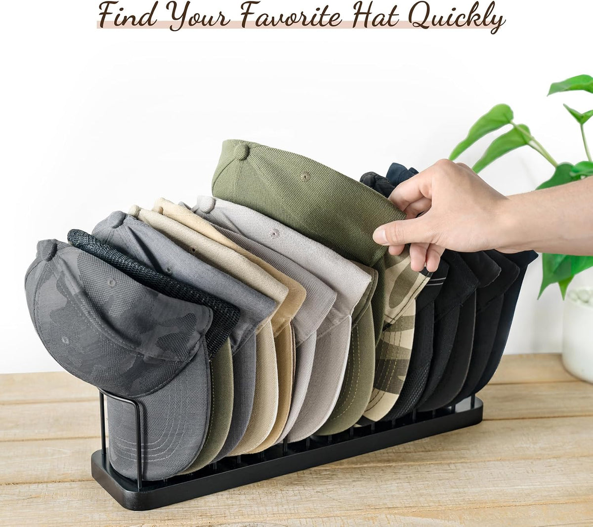 Hat Organizer for Baseball Caps, Hat Holder Storage for Closet, Gold