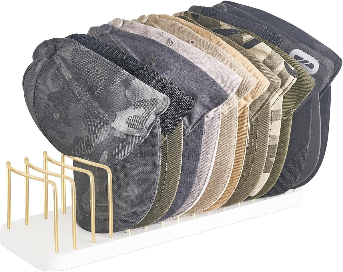 Hat Organizer for Baseball Caps, Hat Holder Storage for Closet, Gold