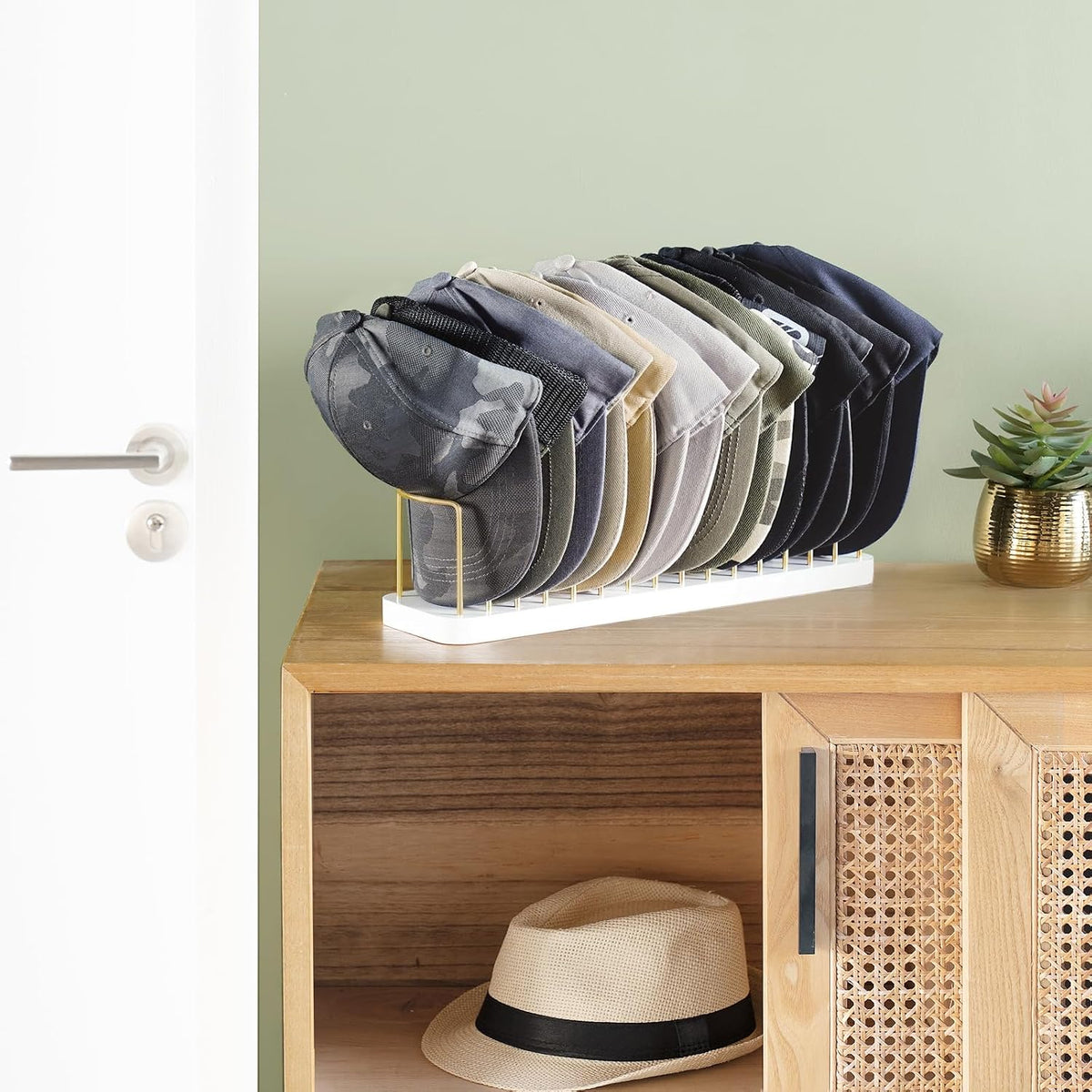 Hat Organizer for Baseball Caps, Hat Holder Storage for Closet, Gold