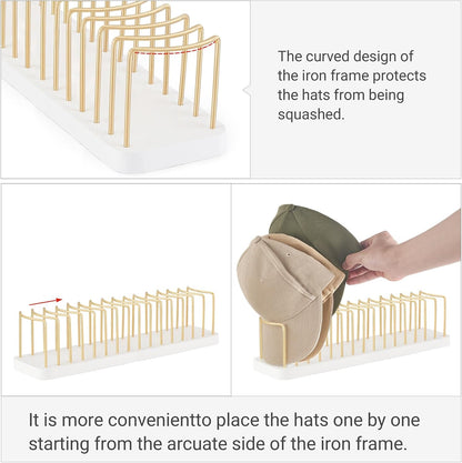 Hat Organizer for Baseball Caps, Hat Holder Storage for Closet, Gold