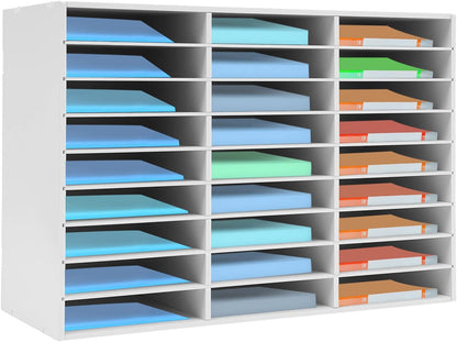 Literature Organizer 27 Slots Compartments Desktop File Sorter Mail Center Paper Storage Cabinet Home & Office Mailbox School Classroom Keepers