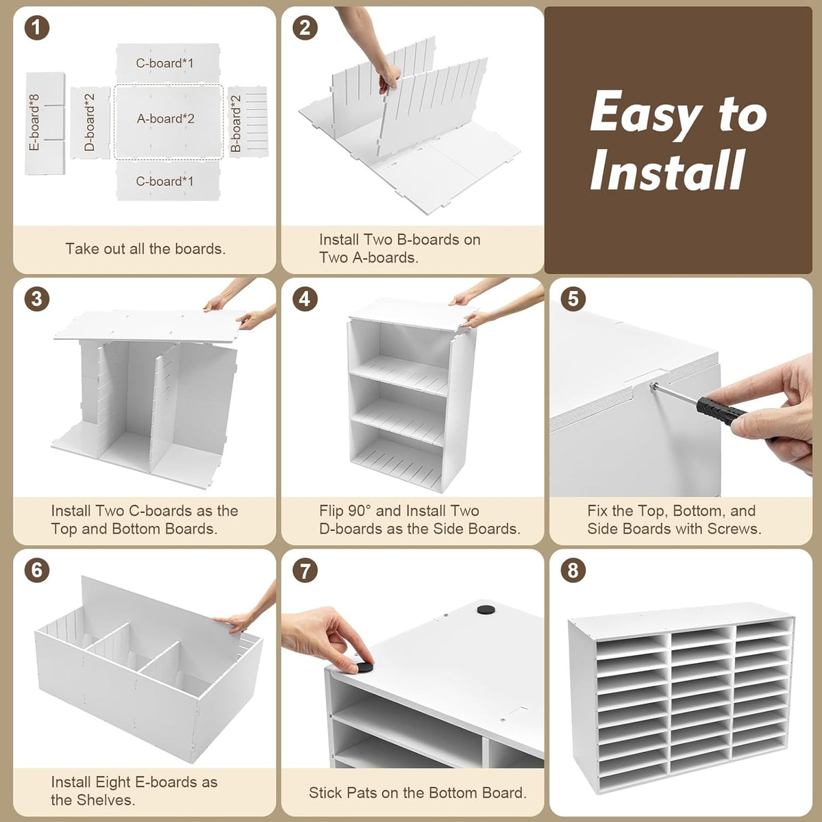 Literature Organizer 27 Slots Compartments Desktop File Sorter Mail Center Paper Storage Cabinet Home & Office Mailbox School Classroom Keepers