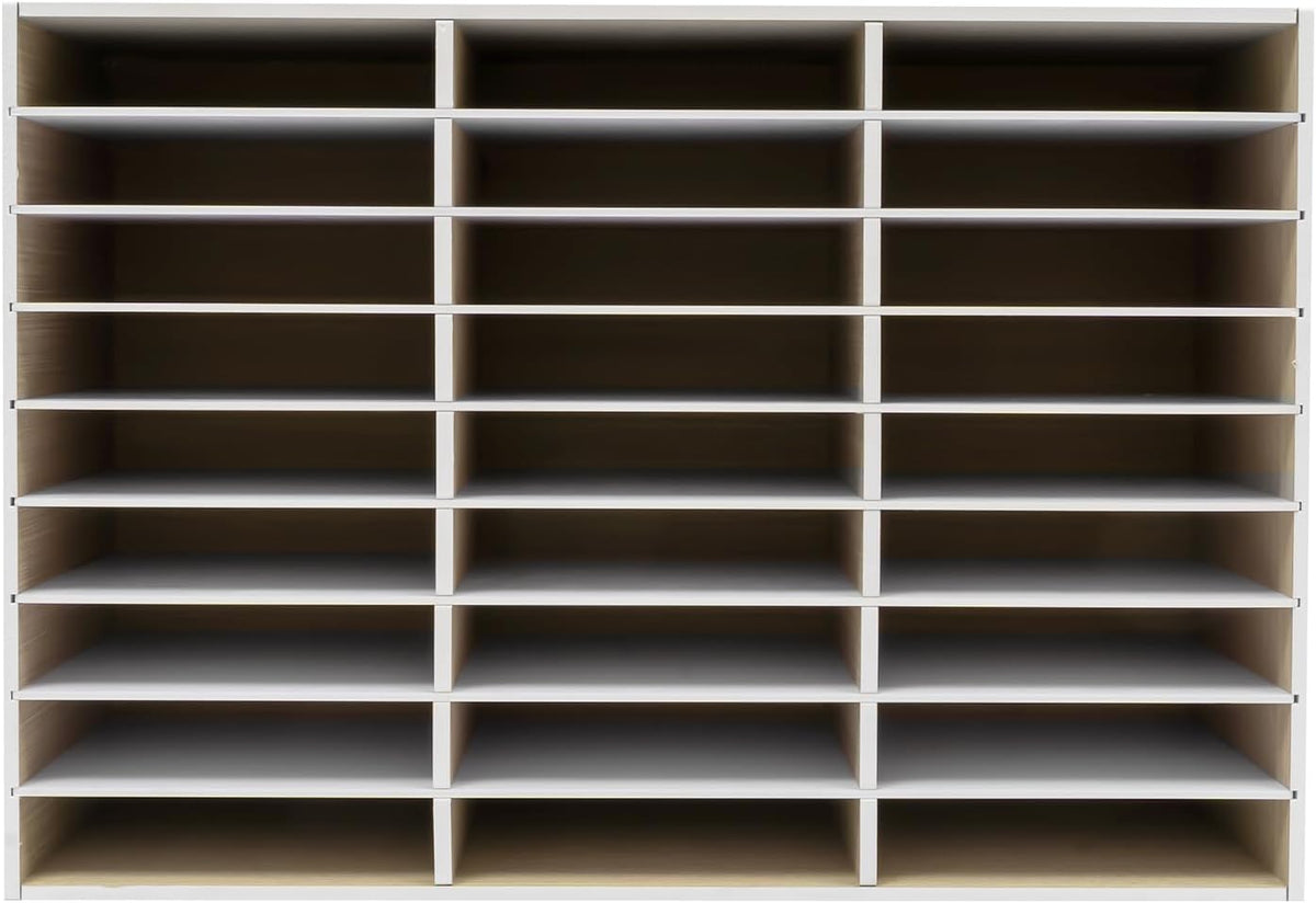 Literature Organizer 27 Slots Compartments Desktop File Sorter Mail Center Paper Storage Cabinet Home & Office Mailbox School Classroom Keepers