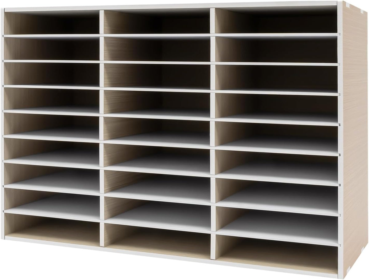 Literature Organizer 27 Slots Compartments Desktop File Sorter Mail Center Paper Storage Cabinet Home & Office Mailbox School Classroom Keepers