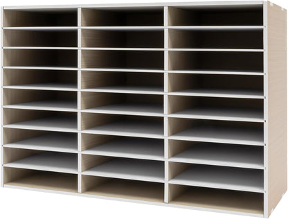 Literature Organizer 27 Slots Compartments Desktop File Sorter Mail Center Paper Storage Cabinet Home & Office Mailbox School Classroom Keepers