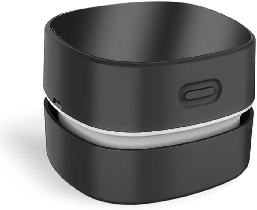 Desktop Vacuum Cleaner,Mini Table dust Sweeper Energy Saving,High Endurance up to 400 mins,Cordless&360º Rotatable Design for Cleaning Hairs,Crumbs,Computer Keyboard (Black Charging)